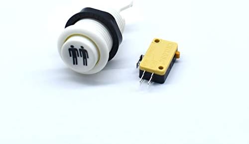 Arcity 4 Pcs Arcade Game Player Start Push Button 1P 2P 3P 4P Player Happ Style Standard American Type with Microswitch Jamma MAME Machine Console Parts Black White New