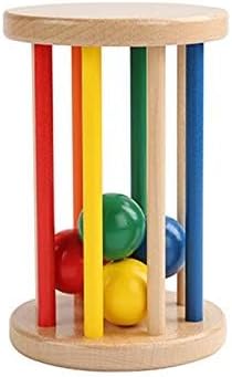Spinning Drum Toy Play Kit for 6-12 Months Infant,Wooden Spinning Rainbow Baby Toys, Learning & Education Toys for Early Development