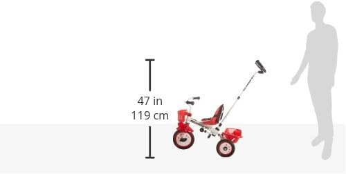 Schwinn Easy Steer Bike for Toddler, Kids Tricycle with Removable Push handle, Steel Trike Frame, Boys and Girls Ages 2-4 Year Old, Red/White, 8"
