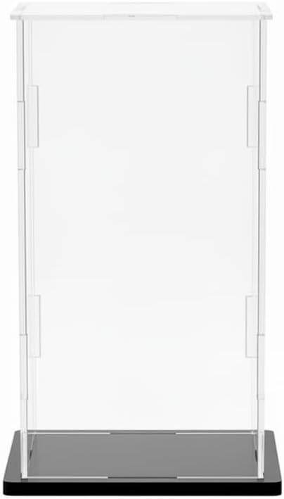 Clear Acrylic Display Case, Assemble Cube Display Box Stand with Black Base, Dustproof Protection Showcase for Collectibles Memorabilia Figurines (6*6*10inch;15*15*H25cm)