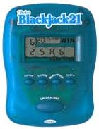 Radica Pocket Blackjack 21: Electronic Handheld Card Game - Blue, Retro Theme, Button Control, Ages 8+