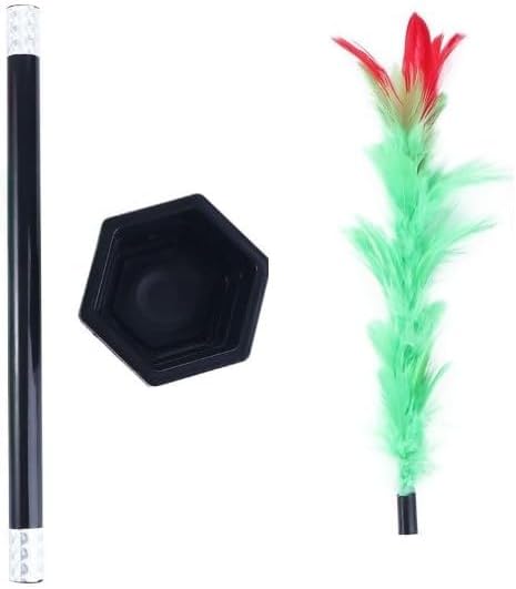 1Set Black Magic Wand to Flower for People Playing Toys,Novelty and Gag Toys,Magic Trick Wand,Magicians Tricks Close-up Magic Prop Magic Flower Stick Kits and Accessories,Games