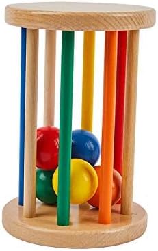Spinning Drum Toy Play Kit for 6-12 Months Infant,Wooden Spinning Rainbow Baby Toys, Learning & Education Toys for Early Development