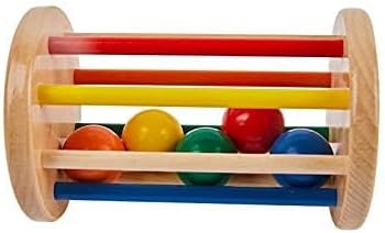 Spinning Drum Toy Play Kit for 6-12 Months Infant,Wooden Spinning Rainbow Baby Toys, Learning & Education Toys for Early Development