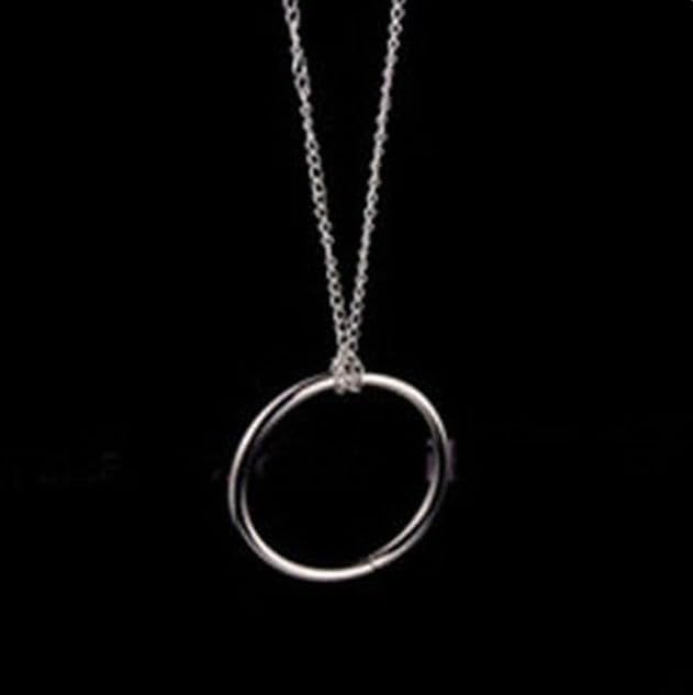 1Pc Silver Ring and Chain (Large Ring) Magic Tricks Metal Knot Ring On Chain Magic Prop Close up Street Magic Illusion Use Safety Easy to Use,Magic Kits and Accessories,Novelty and Gag Toys