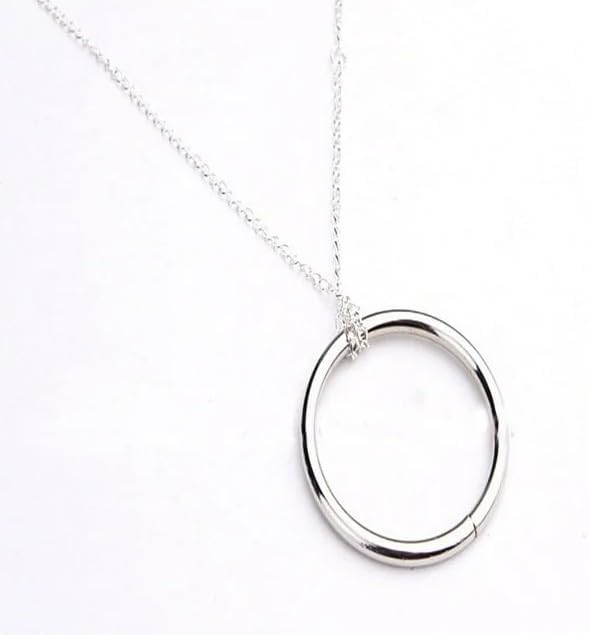 1Pc Silver Ring and Chain (Large Ring) Magic Tricks Metal Knot Ring On Chain Magic Prop Close up Street Magic Illusion Use Safety Easy to Use,Magic Kits and Accessories,Novelty and Gag Toys