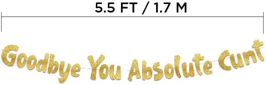 Pre-Strung Going Away Party Gold Glitter Banner - Funny Retirement Decorations for Men and Women - Retirement Party Supplies and Gifts