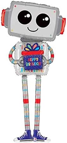 60" Betallic Special Delivery Happy Birthday Robot Shape Party Decoration Celebration Supply Foil Helium Balloon