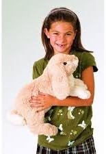 Folkmanis Floppy Bunny Rabbit Hand Puppet, Tan, White, 1 EA