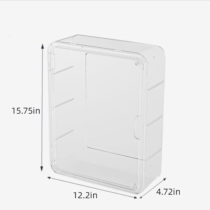 4 Tiers Clear Display Case for Figures, Acrylic Storage Organizers Box with Magnetic Door, Wall-Mounted Dustproof Showcase for Collectibles Action Figure