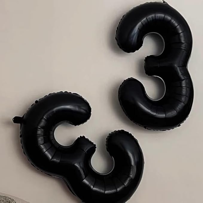 40 Inch Black Number 33 Digital Balloon,Jumbo Mylar Foil Helium Balloon for 33 Balloons for Birthday Party,Wedding Anniversary Party Decorations