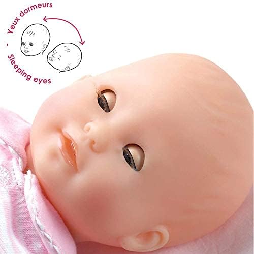 Corolle Bébé Calin Charming Pastel - 12" Soft Baby Doll with Vanilla Scent, Pink Outfit & Sleeping Eyes for Girls Ages 18 Months+, Cute Reborn Realistic Baby Dolls for 2 Year Old Girls