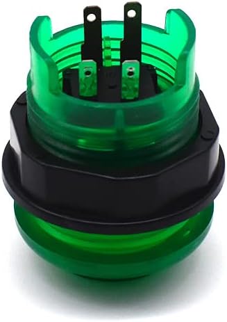 Arcity 6 Pcs/Lot 28mm Arcade LED Push Buttons Illuminated Player 1P 2P Coin Start Select Lit Green with Microswitch for Arcade Machine Games Console Parts 5V