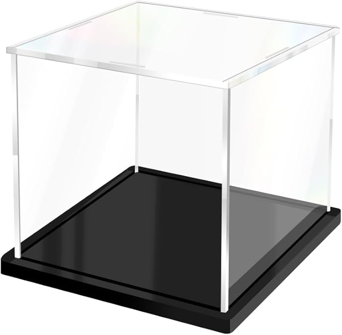 Acrylic Display Case for Collectibles Assemble Clear Acrylic Boxes for Display Thickened Glass Case for Lego Figures Doll Hobby (3.9x3.9x3.9 inch; 10x10x10 cm)