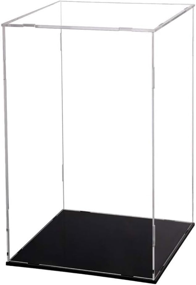 Acrylic Display Case, Clear Display Cases for Collectibles Assemble Display Box Alternative Glass Case for Display Action Figures Home Storage Organizing Miniature Figurines (6x6x10 inch)