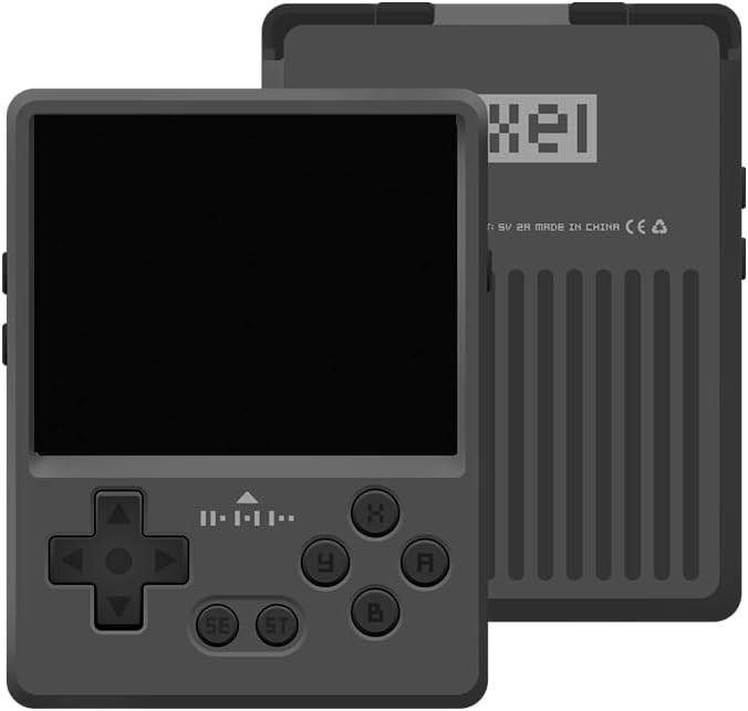 GKD Pixel 2 Console Metal Retro Game Player Portable Mini Pocket Handheld, Preinstalled with 64GB TF Card 1800mAh Battery 2.4-inch IPS Screen Aluminum Body Console Gaming Player (Gray 64GB)