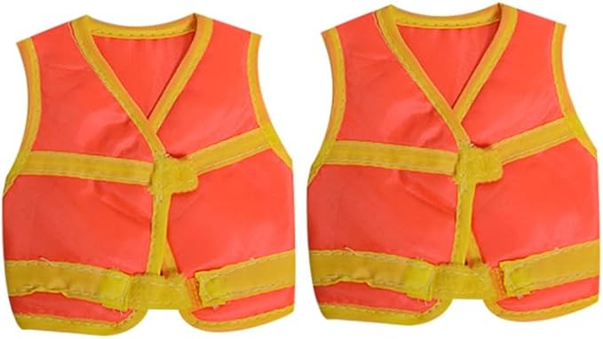 Miniature Construction Vest for Dolls Toy Construction Costume Vest Doll Accessories Safety for 1/6 Soldier Action Figures DIY Dress up Set