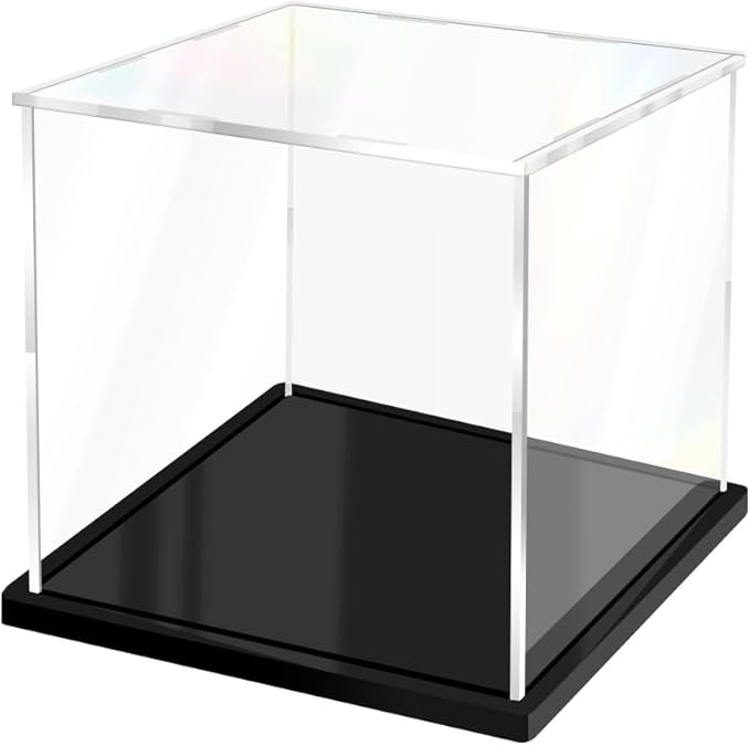 Acrylic Display Case for Collectibles Assemble Clear Acrylic Boxes for Display Thickened Glass Case for Lego Figures Doll Hobby (5.9x5.9x5.9 inch; 15x15x15 cm)