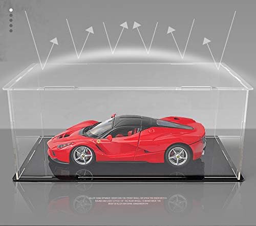 Self-Assembly Acrylic Display Case,Deluxe Dustproof Showcase,Cube Countertop Box for Pop Figures Collectibles Toys,Need Remove The Protective Film (15.7x8x10 inch; 40x20x25cm)