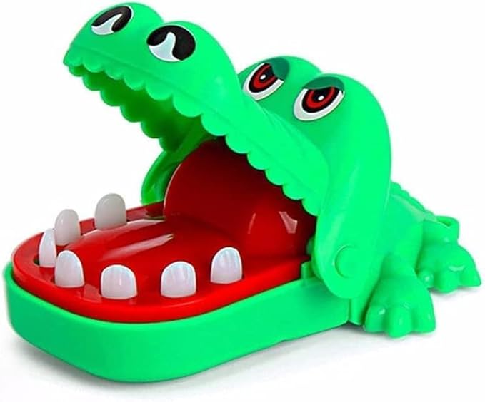Green Crocodile Teeth Game for Crocodile Biting Finger Dentist Games, Mini Chomping Alligator Teeth Family Tabletop Party Decor Adult, Car Keychain
