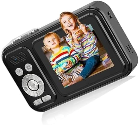 Digital Camera for Kids, 48MP FHD 1080P Point and Shoot Digital Cameras with 16X Zoom Anti-Shake, Compact Portable Cameras for Photography, for Boys Girls Teens Beginners-Glossy Black