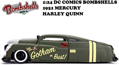 Jada DC Comics Bombshells Harley Quinn & 1951 Mercury Die-cast Car, 1: 24 Scale Vehicle & 2.75" Collectible Figurine 100% Metal