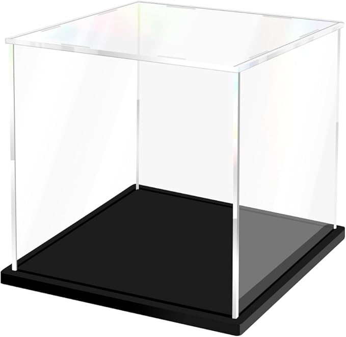 Acrylic Display Case for Collectibles Assemble Clear Acrylic Boxes for Display Thickened Glass Case for Lego Figures Doll Hobby (7.9x7.9x7.9 inch; 20x20x20 cm)