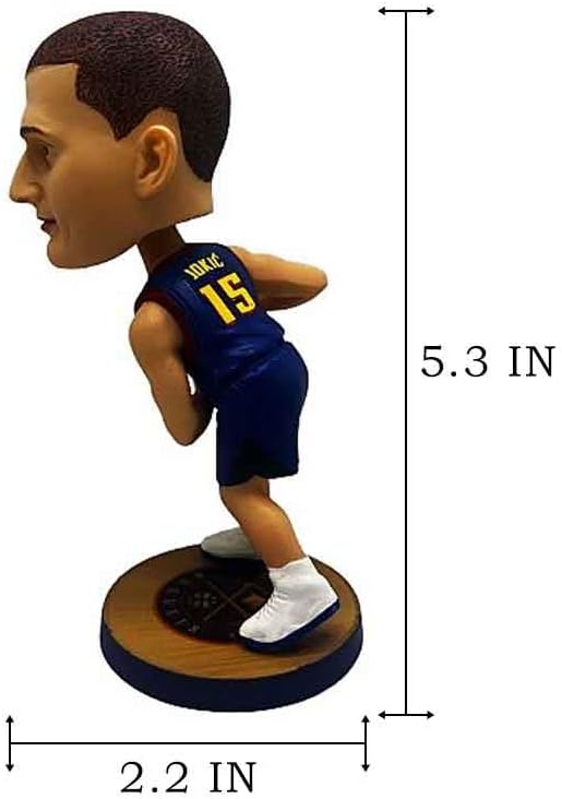 Nikola Jokic Bobblehead Basketball Action Figure - 5.3" Hand-Painted Resin Collectible Doll - Perfect Sports Fan Gift for Sons & Fathers - Unique Figurine for Basketball Lovers