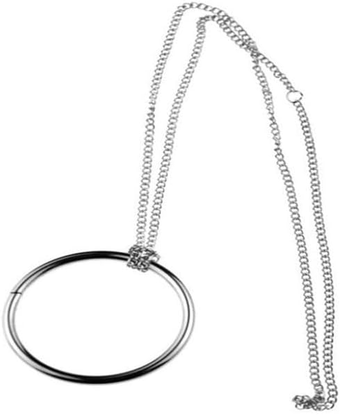 1Pc Silver Ring and Chain (Large Ring) Magic Tricks Metal Knot Ring On Chain Magic Prop Close up Street Magic Illusion Use Safety Easy to Use,Magic Kits and Accessories,Novelty and Gag Toys