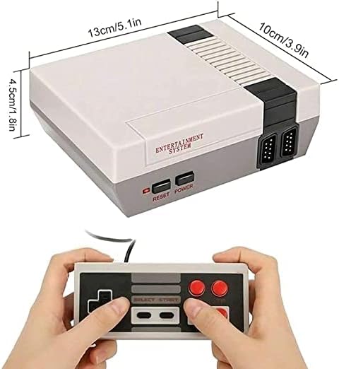 Retro Game Console, Classic Video Games Console Built-in with 800 Games System, Plug and Play with 2 Wired Controllers Handheld Games (Gray)
