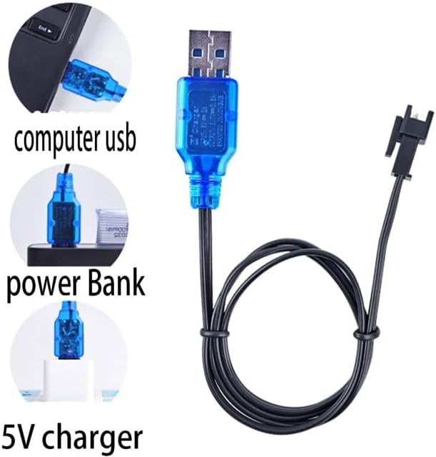 Black 3.7V Charger Lipo Battery Cable for USB Drone Electric Rc Toys Airplane Model Music Machine Charger,Remote and App Controlled Vehicle Parts，Battery Chargers