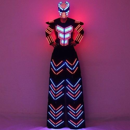 LED Robot Costume Suit Illuminated Party Dance RGB Luminous Armor Bar Light Show Dance LED Night Lights Clothing
