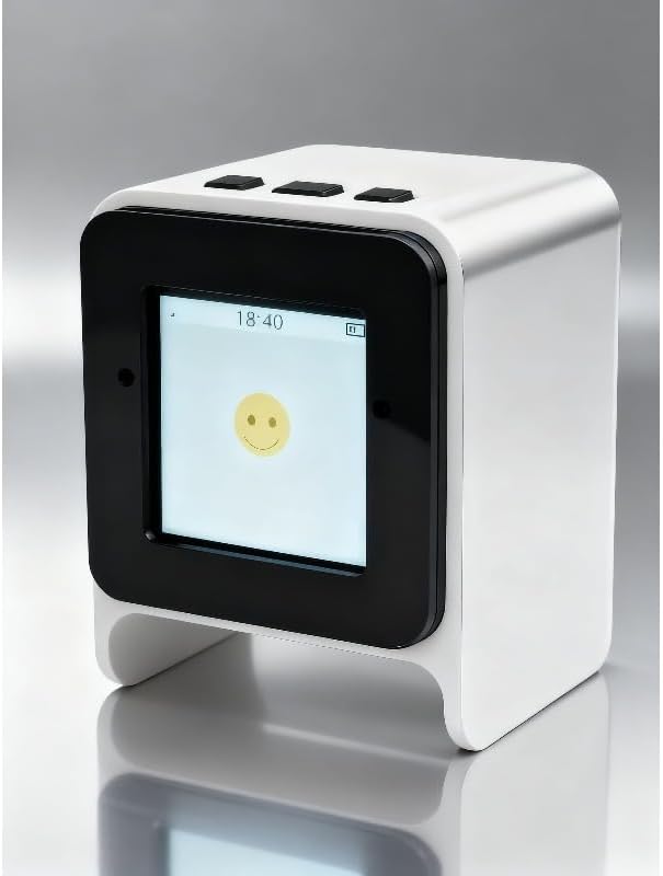 Mini AI Voice chatbot | Companion Robot,Large AI Model,1 inch Smart Color Screen,with Wi-Fi,Voice Control,Emotional Interaction,Voice cloning,Television Design,multilingual (White)
