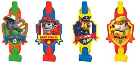 Paw Patrol Multicolor Party Blowouts - 5", 8 Pieces - Perfect Birthday Party Favors for Kids