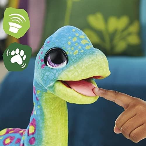 FurReal Snackin' Sam The Bronto, Interactive Pets, 40+ Sounds and Reactions, Electronic Pets, Plush Dinosaur Toys for 4 Year Old Girls and Boys