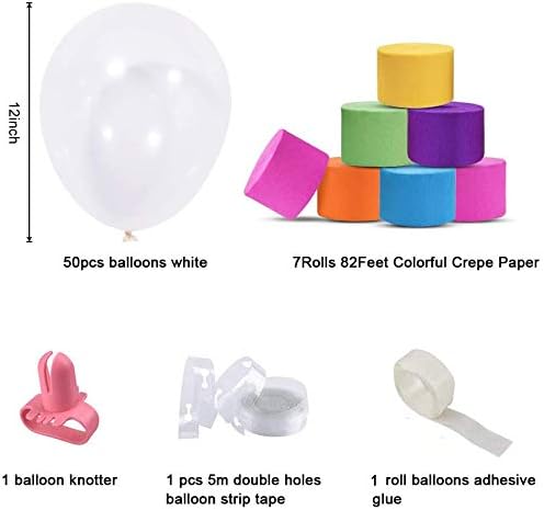 Rainbow Party Backdrop with Balloon Garland, Rainbow Cloud Birthday Photo Backdrops Props Booth Rainbow Balloon Arch Kit for Kids Rainbow Birthday Decorations Baby Shower Photography