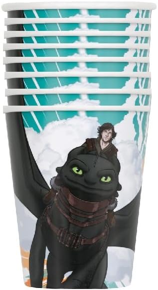 Unique How to Train Your Dragon Birthday Party Supplies Bundle Pack includes Party Paper Cups - 16 Count and 1 Dinosaur Sticker Sheet