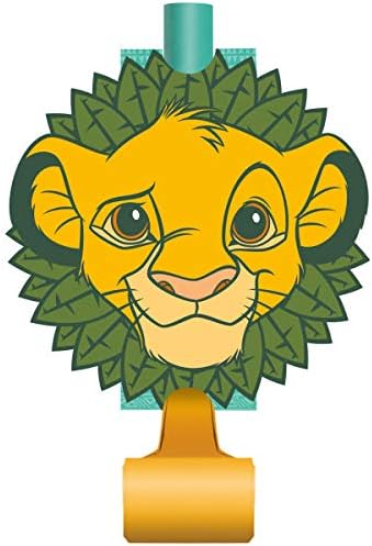 Unique Lion King Birthday Baby Party Supplies Bundle Pack includes 16 Party Blowouts and 1 Dinosaur Sticker Sheet