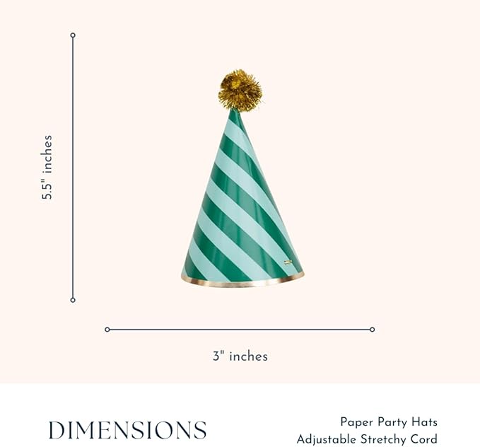 Bonjour Fete Hogwarts™ House Paper Party Hats, Harry Potter Accessories | Wizard Costume Headwear | Wizarding World Merchandise, Birthday Celebration Favors | Pack of 8, 5.5"