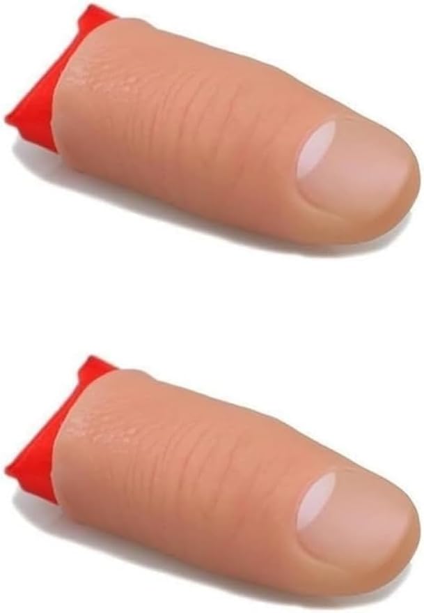 2Pcs Thumb Tip Magic Tricks, Fake Thumb Tip Magic Trick Gimmick Fake Thumb Tip Silk Vanish Magic Disappearing Silk Magician Accessory Magic Kits and Accessories Novelty and Gag Toys