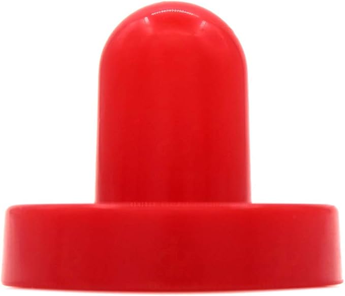 1 Set Mini Air Hockey Pushers and Air Hockey Pucks Great Goal Handles Pushers Goal Handles Paddles Replacement Accessories for Game Tables 60 MM, Red(2 Strikers, 4 Pucks)