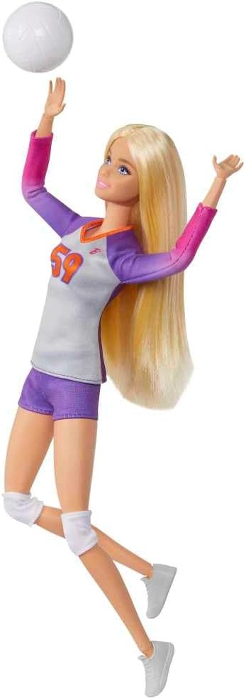 Barbie Doll & Accessories, Made to Move Career Volleyball Player Doll with Uniform and Ball