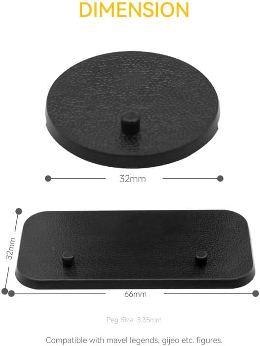 28PCS 6inch Action Figure Stand Bases, Assembly Display Holder Accessories, Fit for Most 1/12 Scale Mavel Legends Series/Gi Jeo Classified Series/D C/Mo tu Figures, Black/ Mix Square & Round Shape