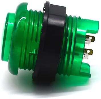 Arcity 6 Pcs/Lot 28mm Arcade LED Push Buttons Illuminated Player 1P 2P Coin Start Select Lit Green with Microswitch for Arcade Machine Games Console Parts 5V