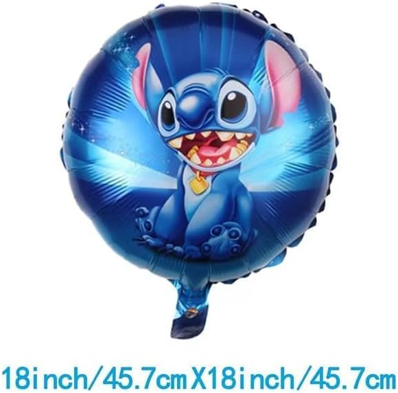 103PCS Stitch Party Supplies, Birthday Decorations Set Include Banner, Balloons, Stickers, Hanging Swirls, Cake Cupcake Toppers, Tablecloth for Boys Girls Stitch Theme Party