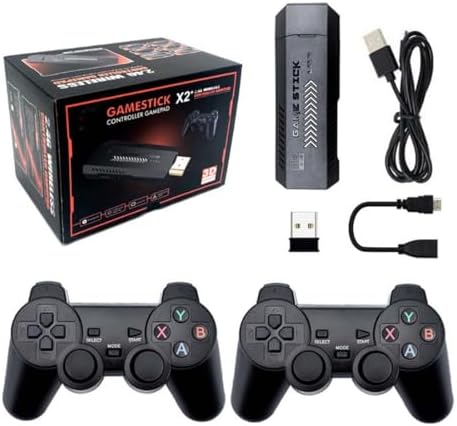 X2 Plus 4K HD Retro Game Stick, Home Video Game Console with 2 Wireless Controllers, HDMI Output, 30000+ Built-in Games (128GB)