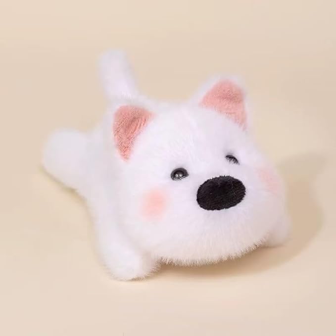 Dog Stuffed Animal Cute Plush Doll Toy 7 inch for Girls Boys Christmas(pa White Dog)