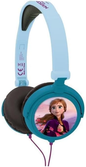 Lexibook Disney Frozen Elsa Stereo Headphones, Kid-Friendly Power, Foldable and Adjustable, Blue/Black, HP010FZ