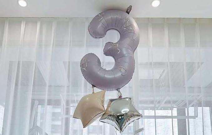 Lilac Number 4 Balloon 40 Inch, 4th Birthday Party Decorations for Children, Giant 4 Foil Balloon for Party Supplies