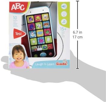 Simba ABC Smart Phone – Interactive Toy Phone with Light and Sound, Early Learning Toy for Toddlers, Baby Phone for Role Play, Colorful Design, Age 1+